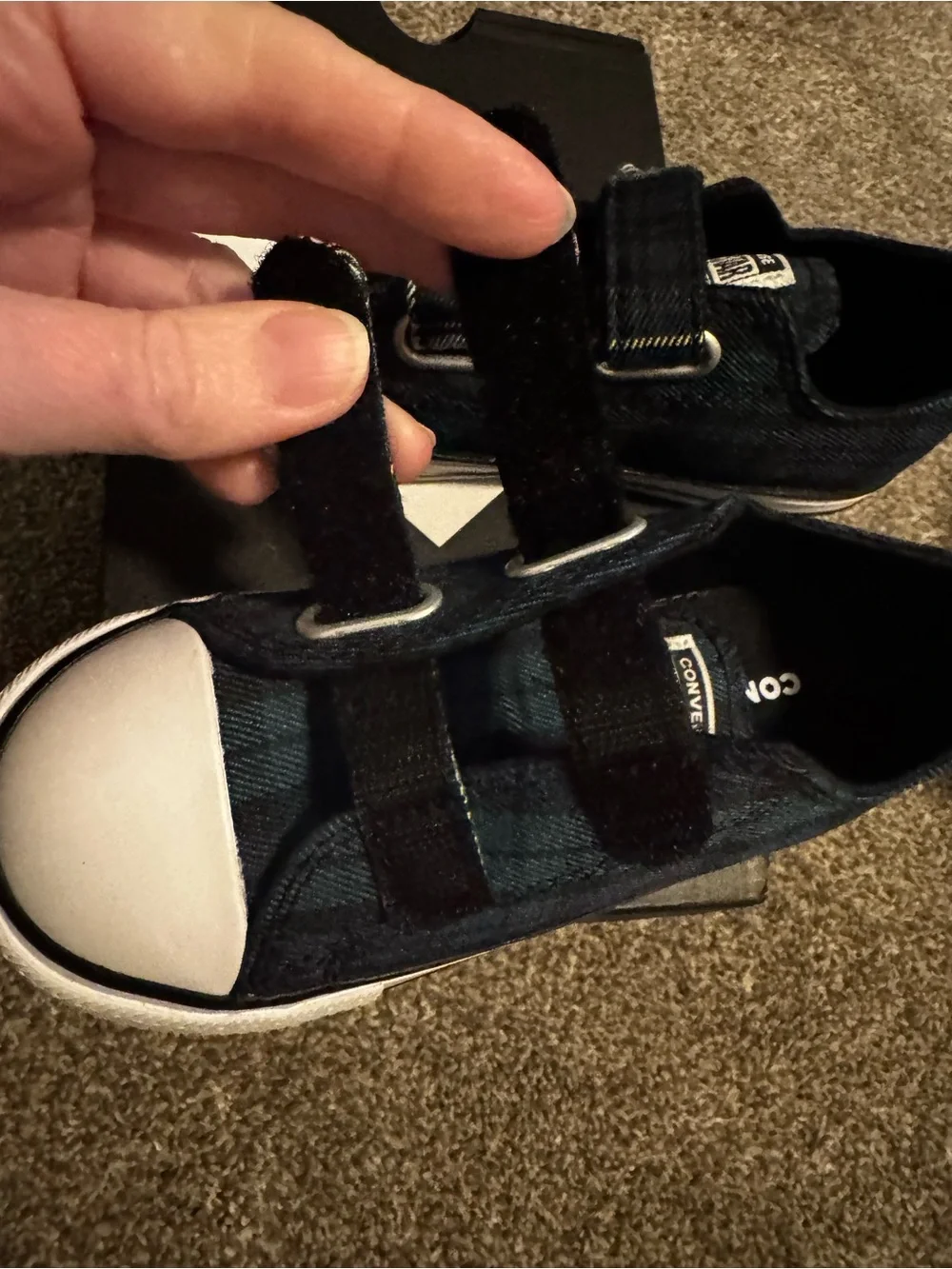 New Converse Chuck Taylor Green Plaid Toddler Boys Sz 10 10T Velcro straps